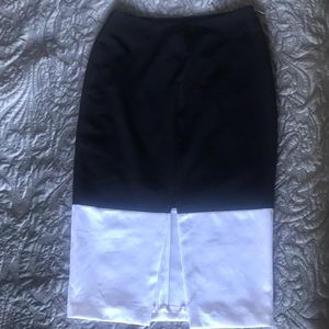 New Black and White Pencil Skirt with center slit
